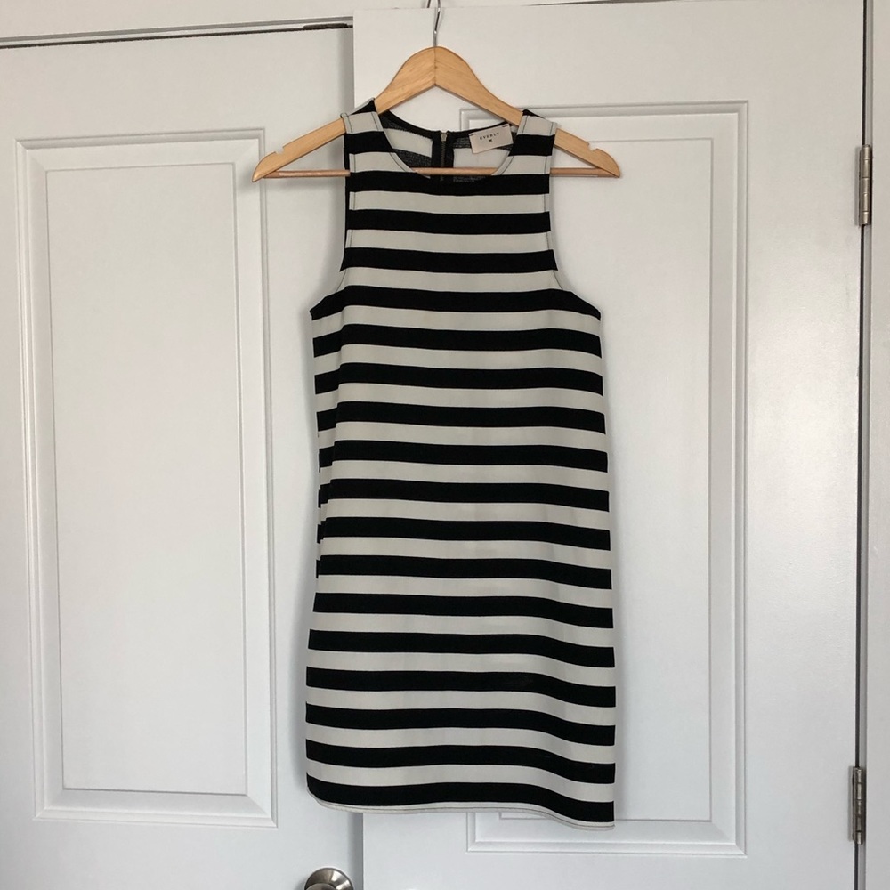 Everly black/white striped dress